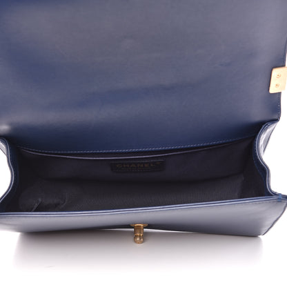 Chanel Lambskin Quilted Medium Boy Flap Dark Blue 5 of 13
