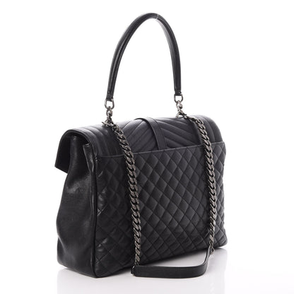 Saint Laurent Sheepskin Tri-quilt Monogram Large College Satchel Black 4 of 9