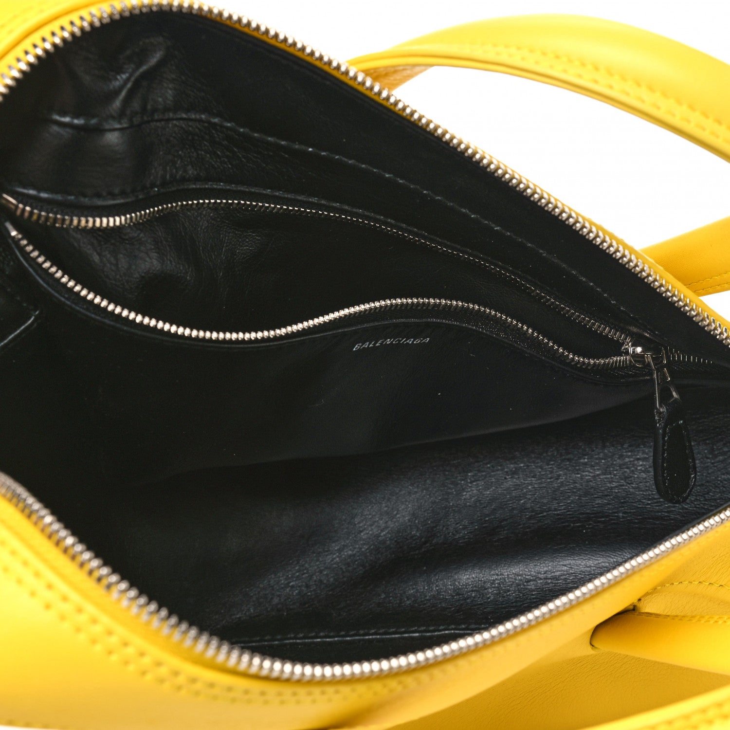 Balenciaga Shiny Day Calfskin Logo S Triangle Duffle Jaune Black 4 of 11