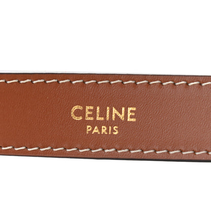 Celine Triomphe Canvas Calfskin Ava Shoulder Bag Tan 7 of 9