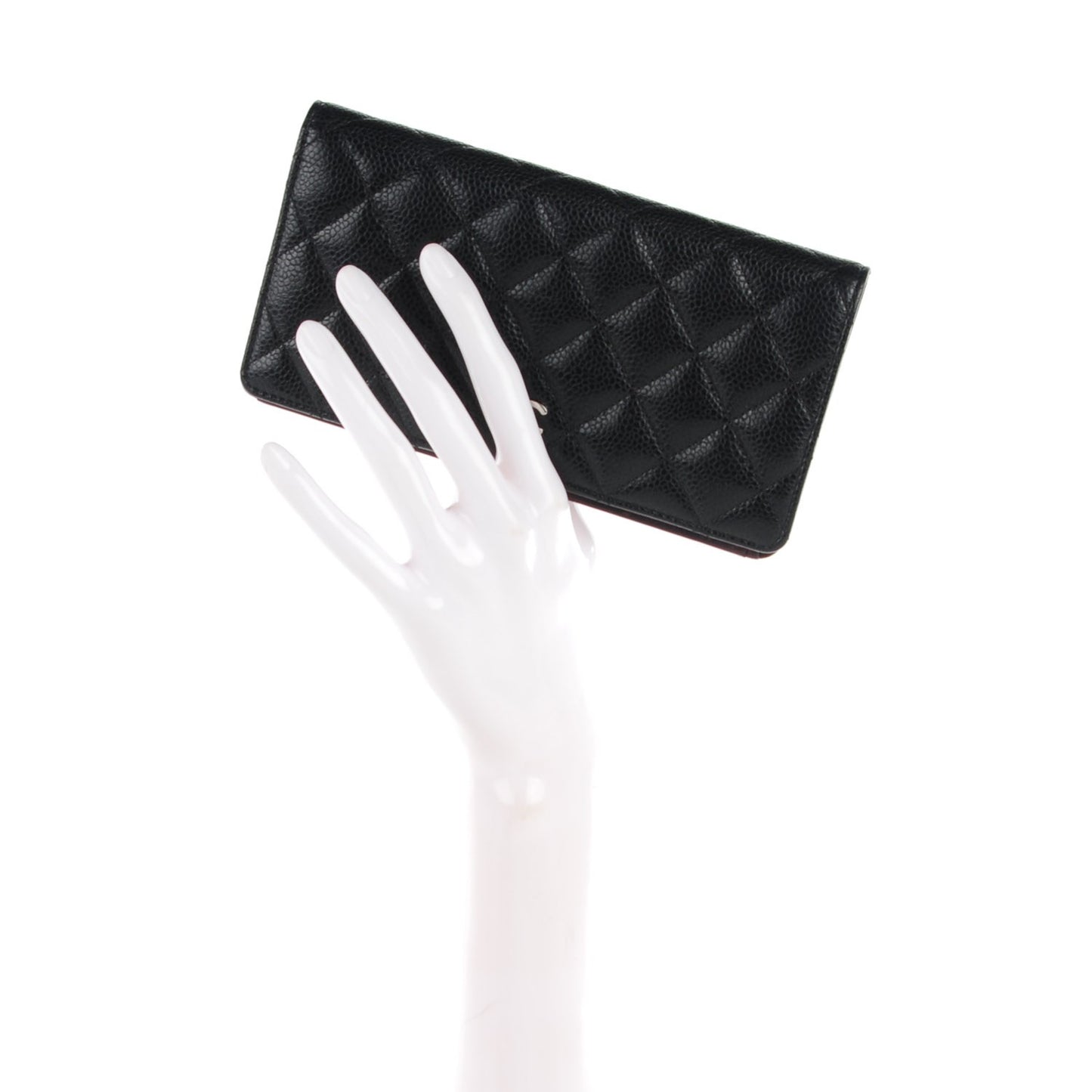 Caviar Quilted Yen Wallet Black