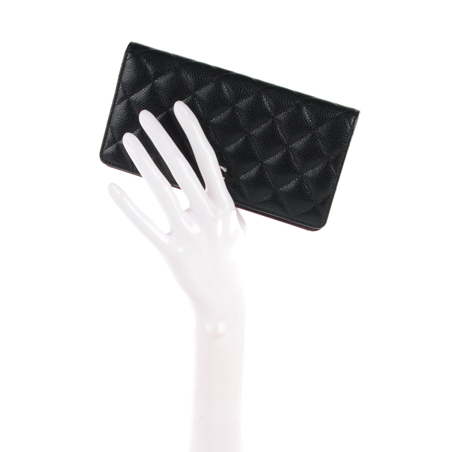 Chanel Caviar Quilted Yen Wallet Black 2 of 7