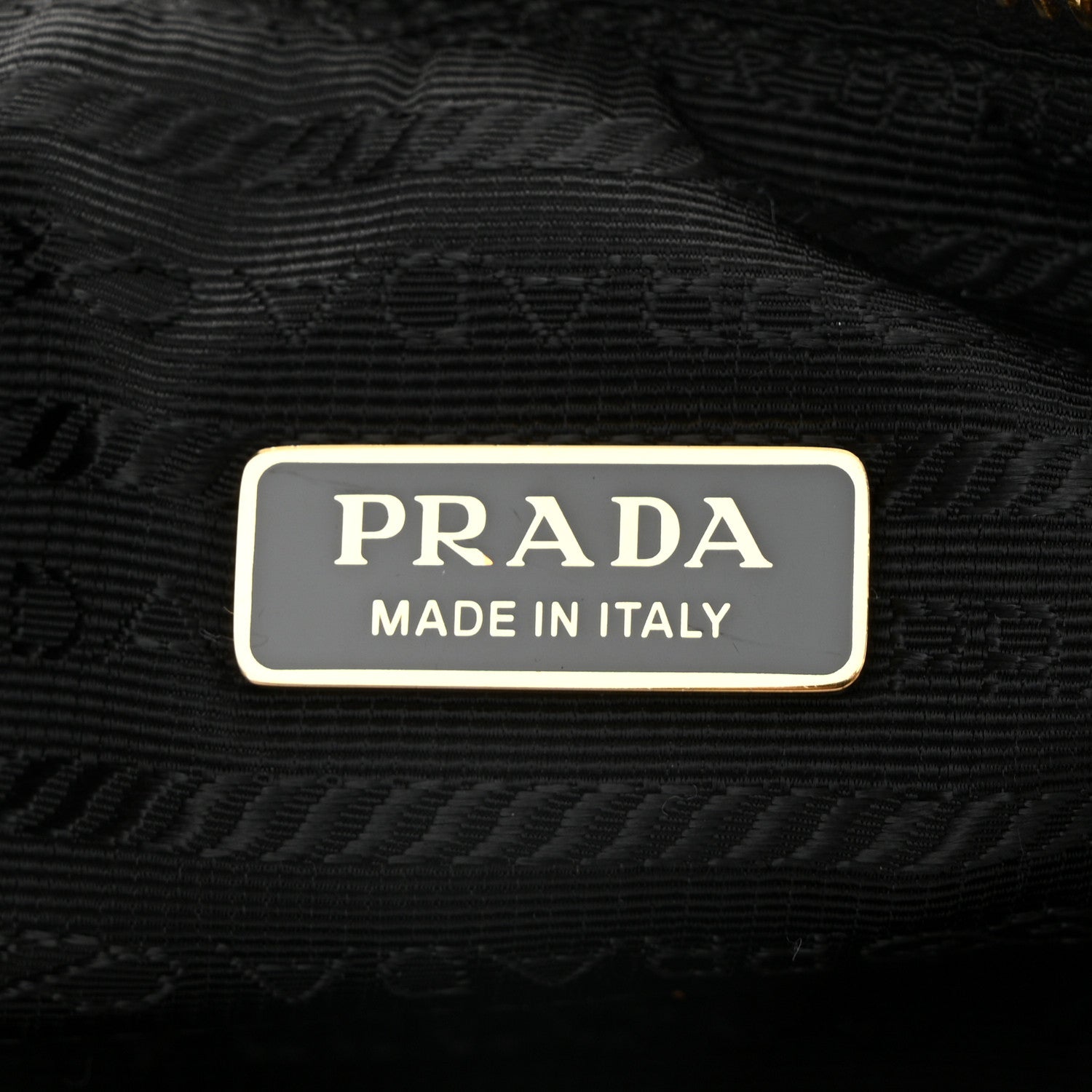Prada Re-Nylon Saffiano Stitched Mini Re-Edition 1995 Chaine Shoulder Bag Black 6 of 10