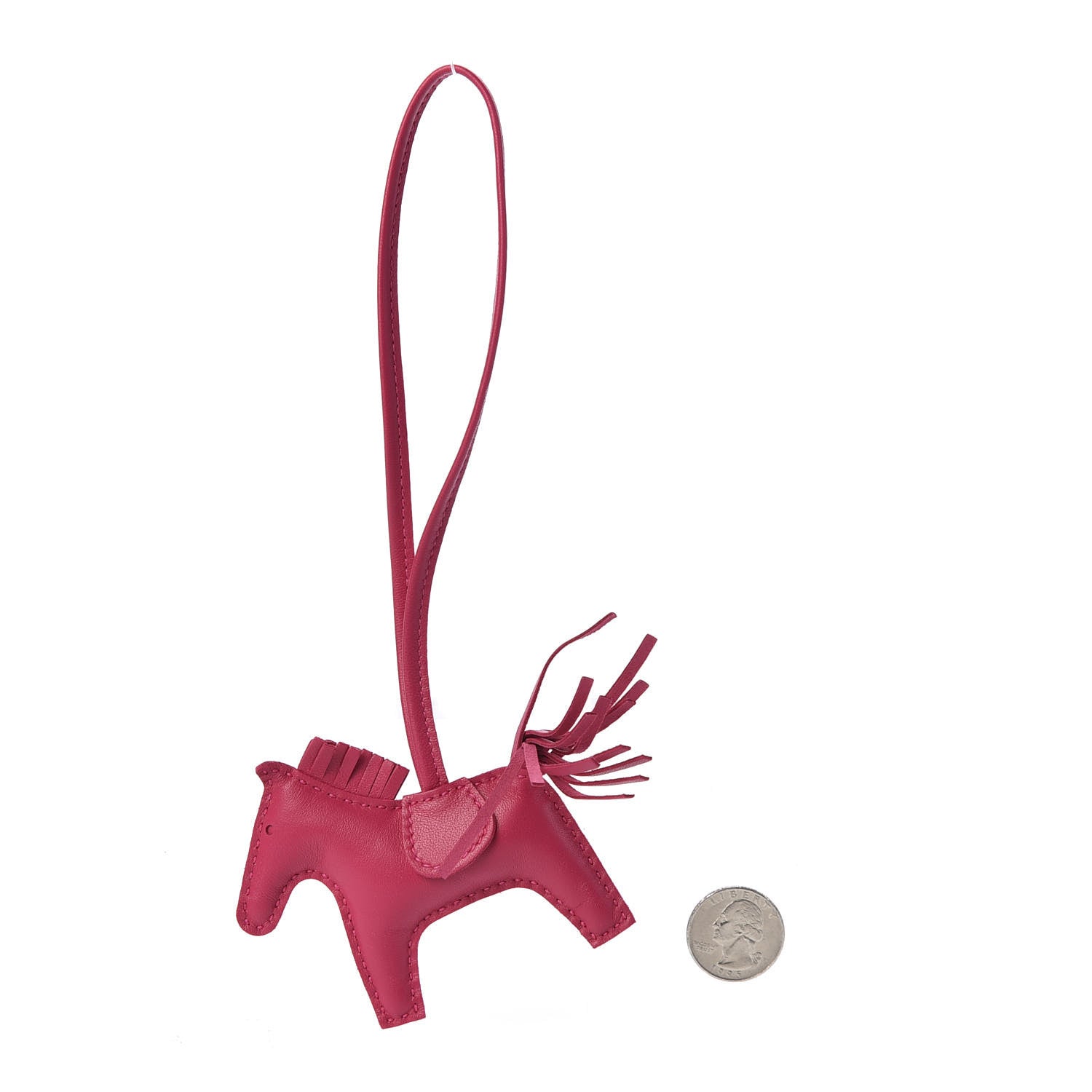 Hermes Milo Lambskin Grigri Rodeo Horse Bag Charm PM Rose Mexico 3 of 5