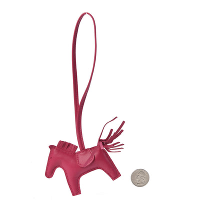 Hermes Milo Lambskin Grigri Rodeo Horse Bag Charm PM Rose Mexico 3 of 5