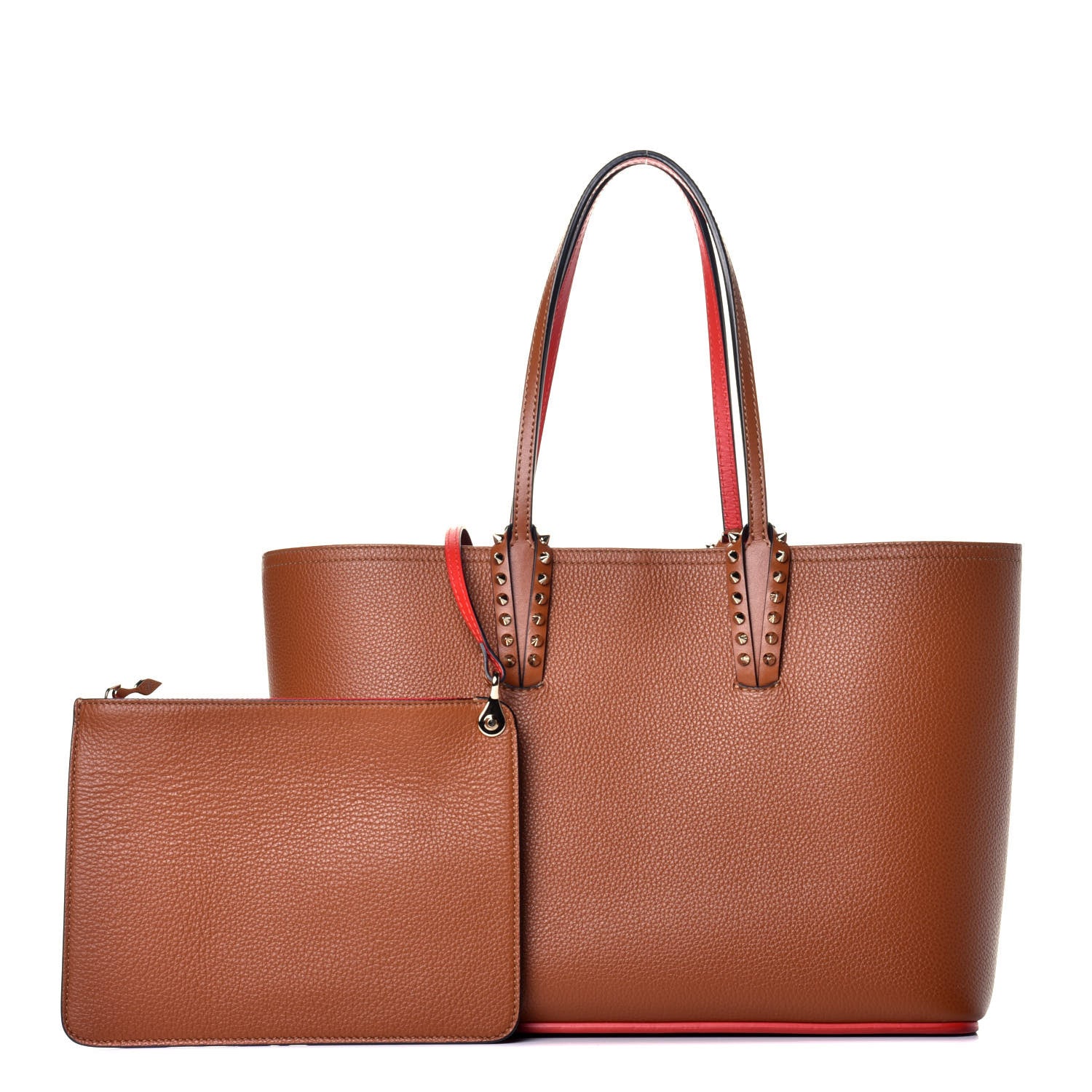 Christian Louboutin Calfskin Spikes East West Cabata Tote Cannelle 1 of 9