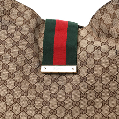Gucci Monogram Large New Ladies Web Hobo Off White 8 of 10