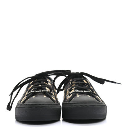 Christian Dior Cotton Mizza Embroidered Walk'N'Dior Low Top Sneakers 37.5 Natural Black 2 of 8