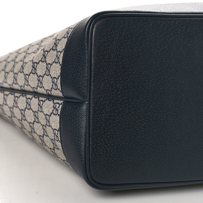 Gucci GG Supreme Monogram Textured Dollar Calfskin Web Large Ophidia Tote Beige Blue 9 of 10