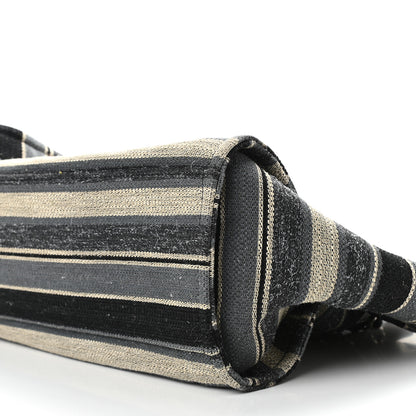 Chanel Striped Canvas Medium Deauville Tote Black 9 of 9