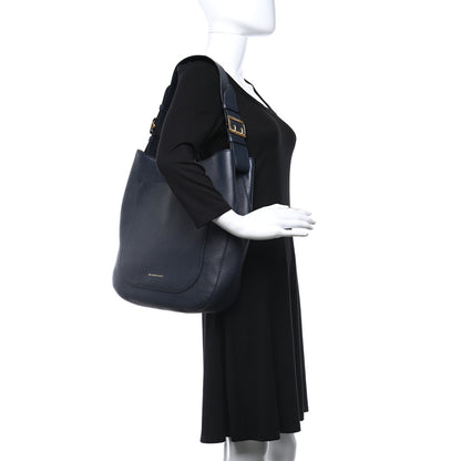 Burberry Grainy Calfskin Small Elmstone Hobo Navy 2 of 16