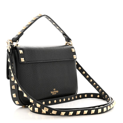 Valentino Garavani Grainy Calfskin Rockstud Crossbody Pouch Black 3 of 8
