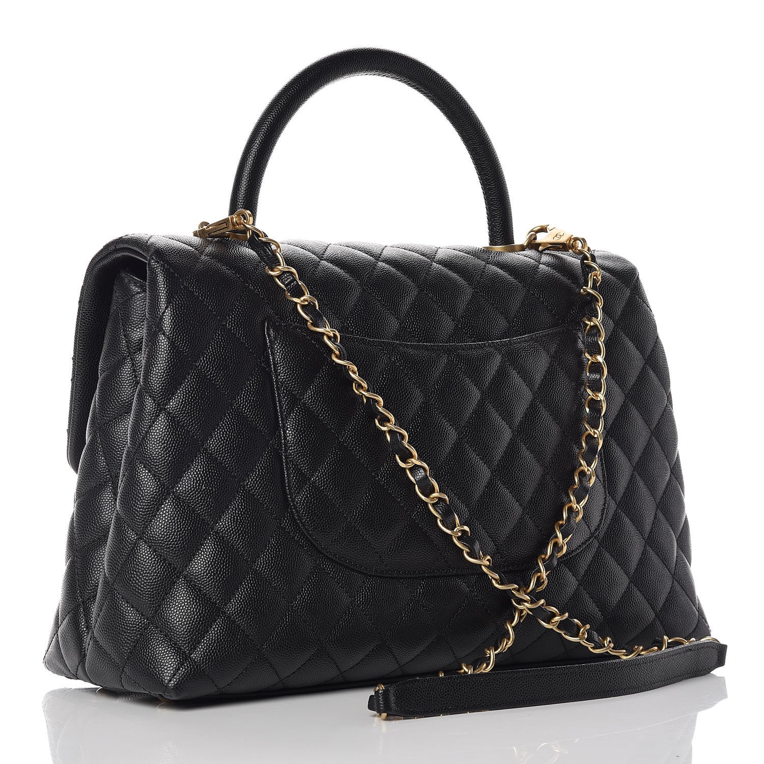 Chanel Caviar Quilted Medium Coco Handle Flap Black 3 of 10
