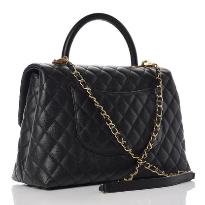 Chanel Caviar Quilted Medium Coco Handle Flap Black 3 of 10