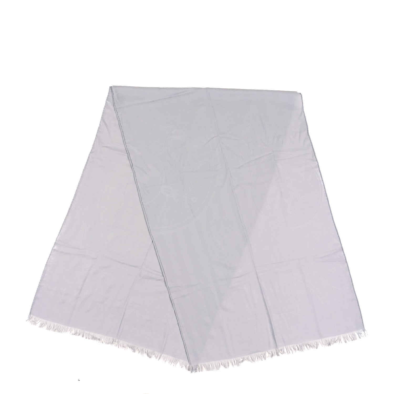 Hermes Cashmere Silk New Libris Stole Gris Nuage 2 of 3