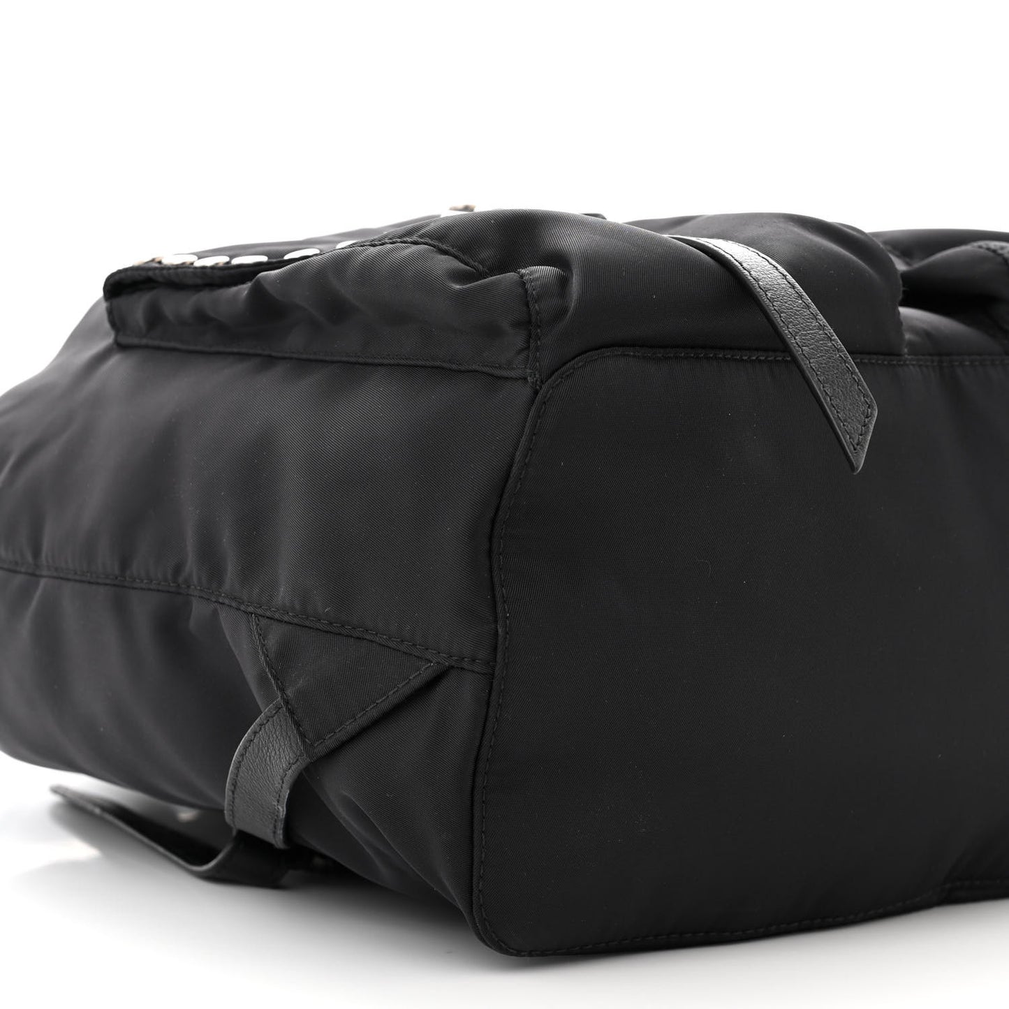 Nylon Studded Medium Backpack Black