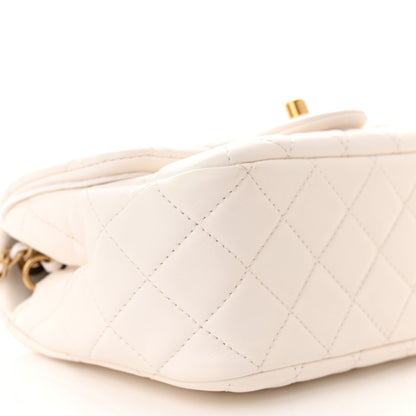 Chanel Lambskin Quilted Mini Pearl Crush Flap White 9 of 10