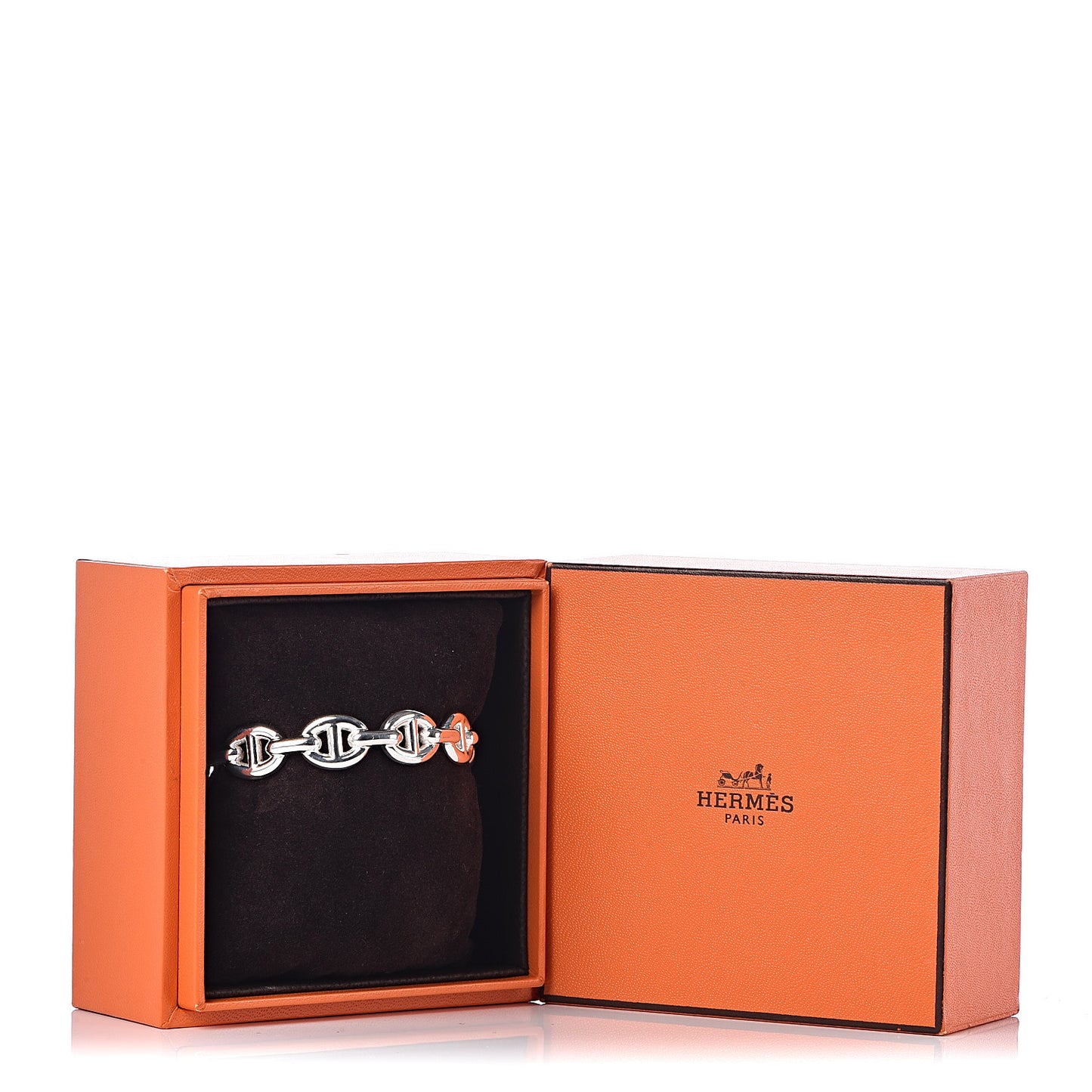 Sterling Silver MM Chaine d'Ancre Enchainee Cuff Bracelet SH