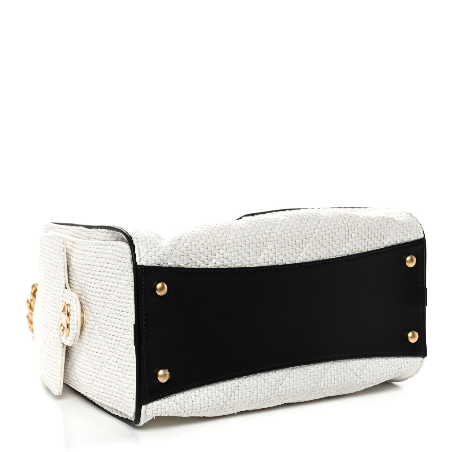 Chanel Braided Raffia Calfskin Quilted Small Chanel 25 Handbag