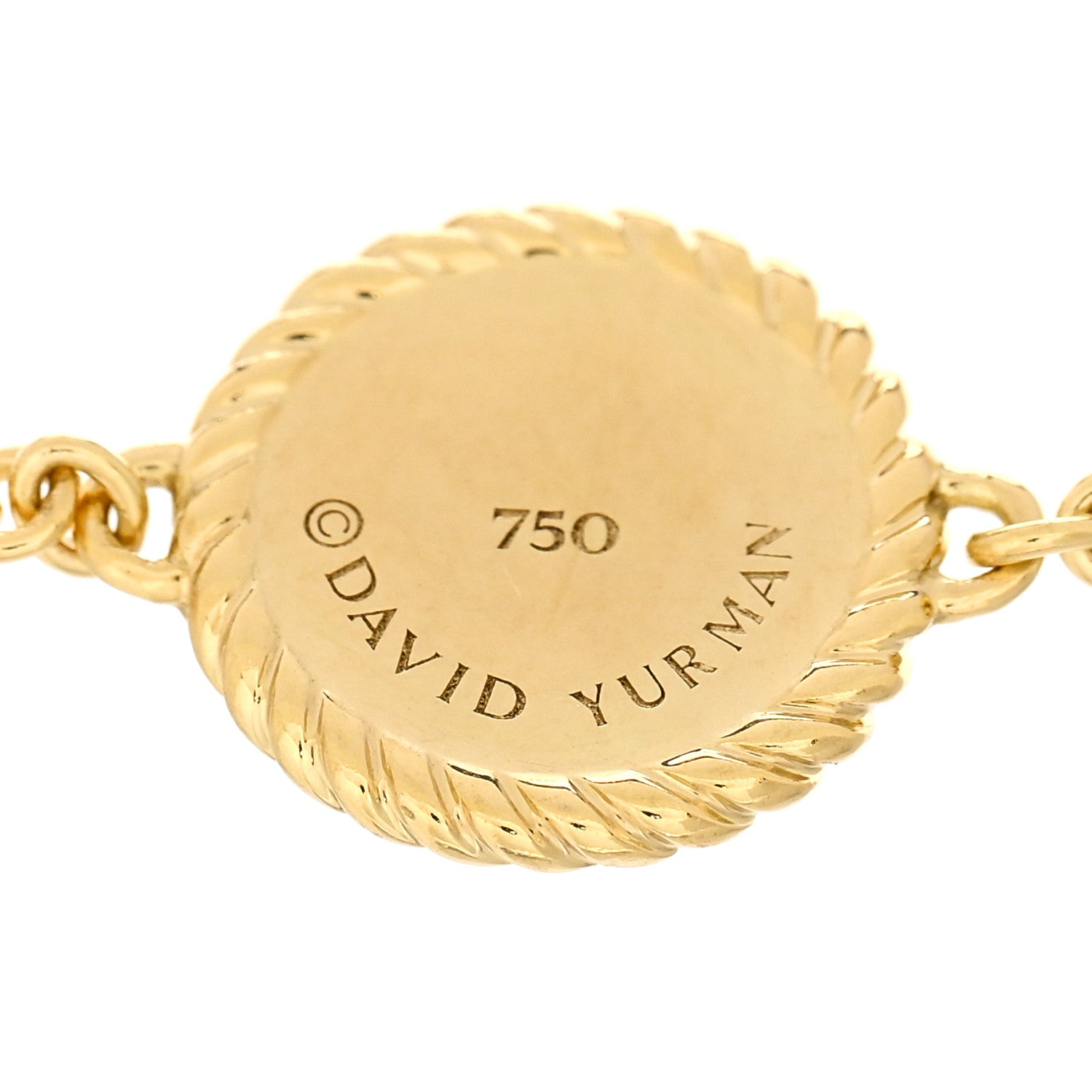 David Yurman 18K Yellow Gold Diamond Blue Sapphire Cable Collectibles Evil Eye Bracelet 3 of 3