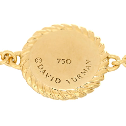 David Yurman 18K Yellow Gold Diamond Blue Sapphire Cable Collectibles Evil Eye Bracelet 3 of 3