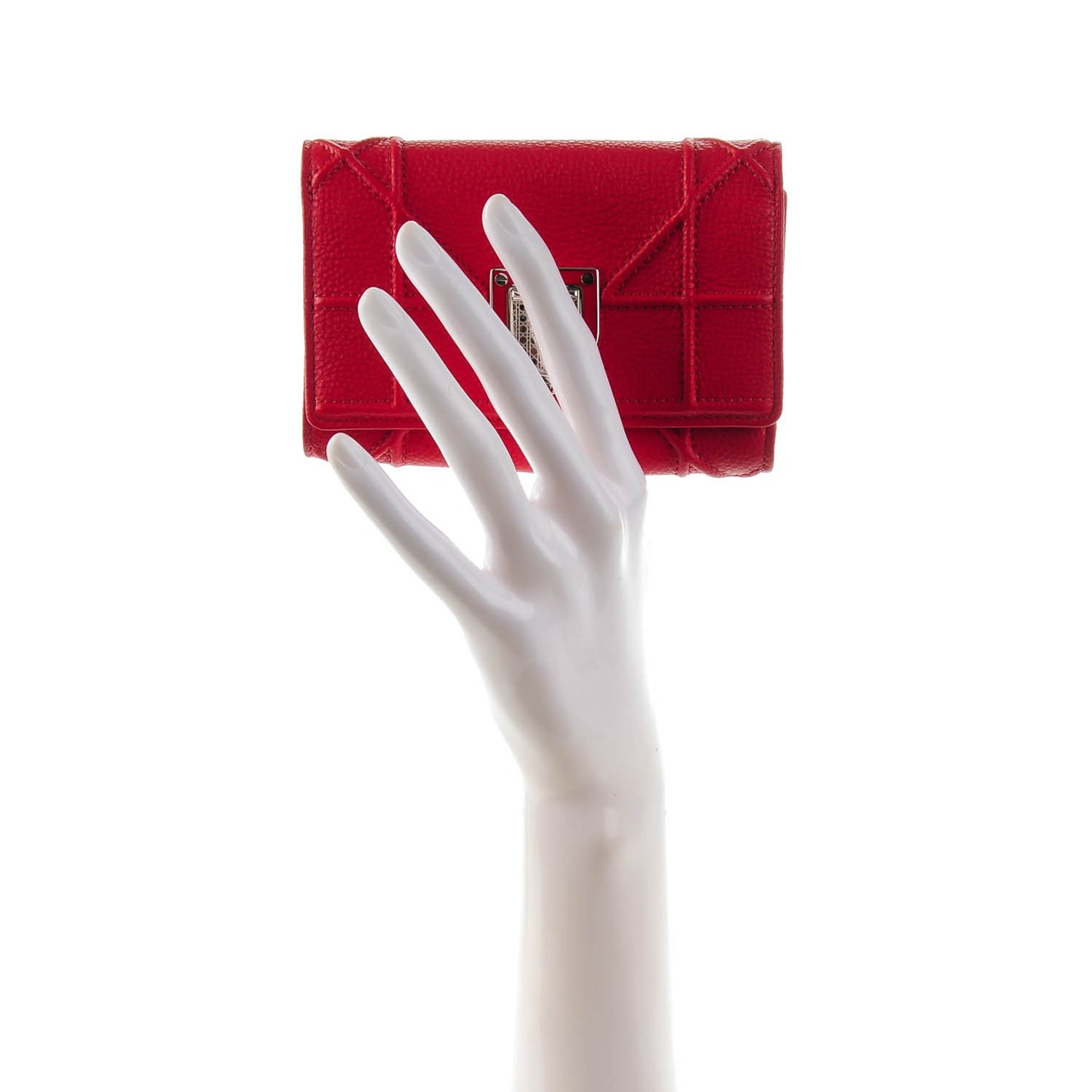Grained Calfskin Cannage Diorama Elancee Wallet Red