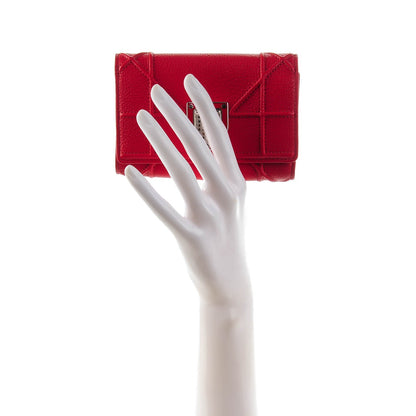 Christian Dior Grained Calfskin Cannage Diorama Elancee Wallet Red 2 of 8