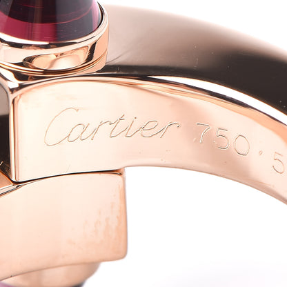 Cartier 18K Pink Gold Rhodolite Garnet Menotte Bypass Ring 50 5.25 5 of 7