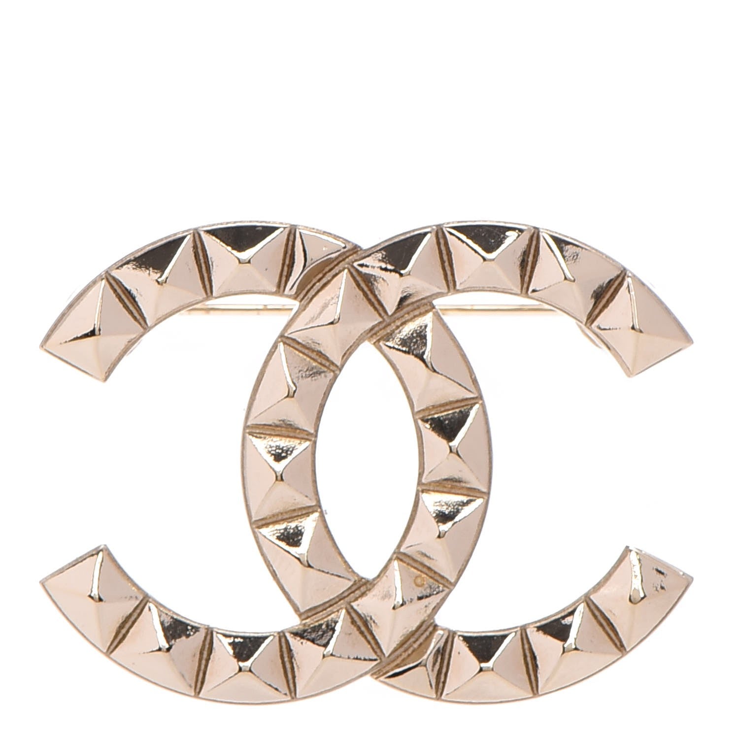Chanel Studded CC Pin Brooch Gold 1 of 5