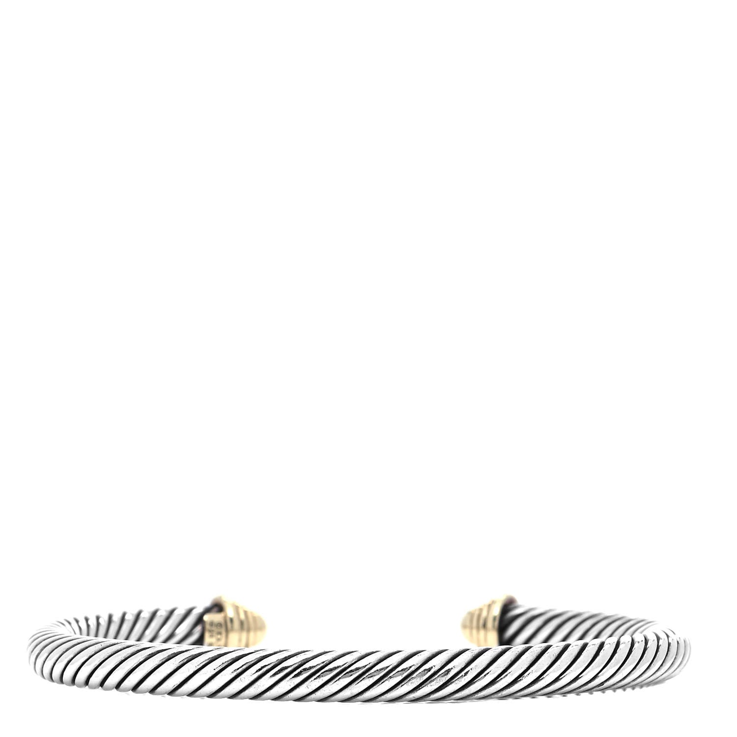 David Yurman Sterling Silver 14K Yellow Gold 5mm Cable Classics Bracelet 3 of 4