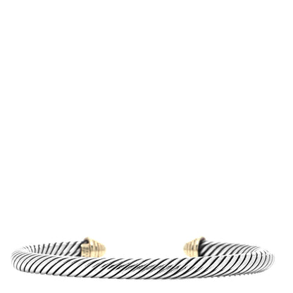 David Yurman Sterling Silver 14K Yellow Gold 5mm Cable Classics Bracelet 3 of 4