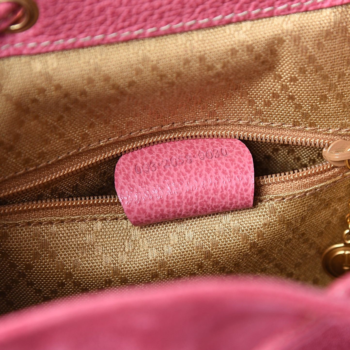 Suede Bamboo Backpack Pink