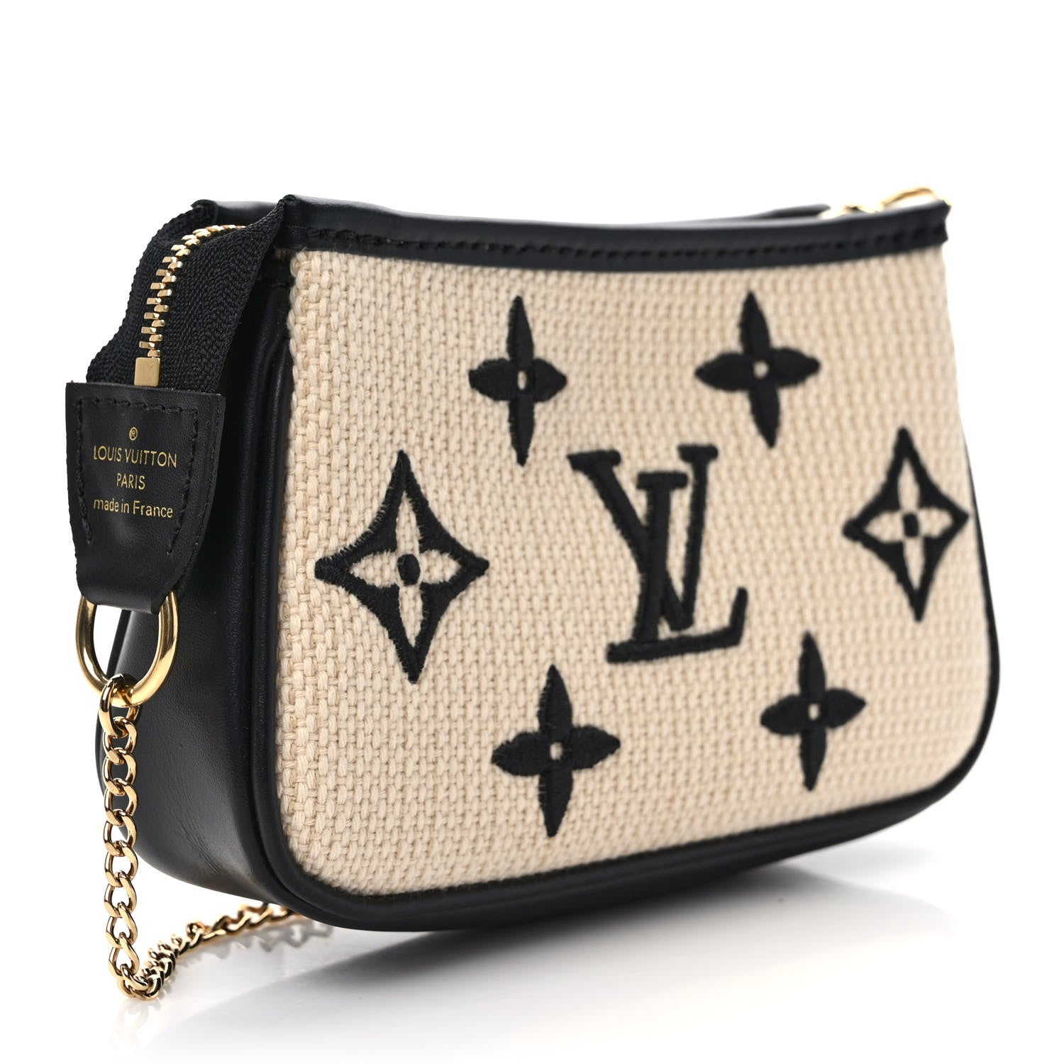 Louis Vuitton Cotton Monogram Giant Mini Pochette Accessories Beige Black 3 of 6
