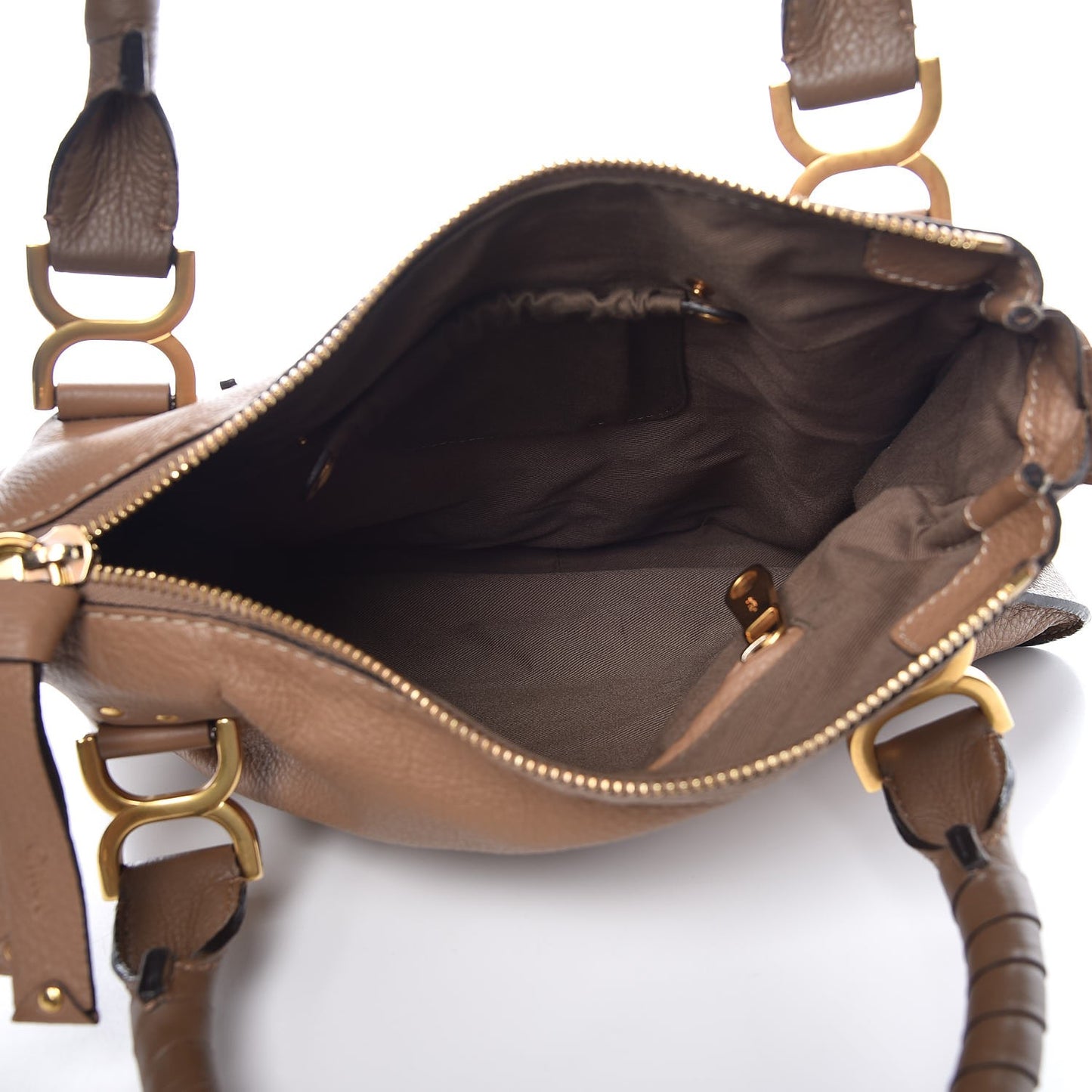 Calfskin Medium Marcie Satchel Sand Shell