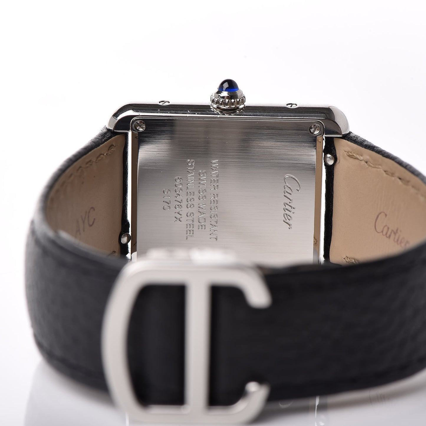 Stainless Steel Calfskin 24mm Tank Solo Quartz Watch