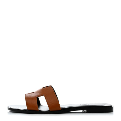 Hermes Epsom Oran Sandals 40 Gold 1 of 13