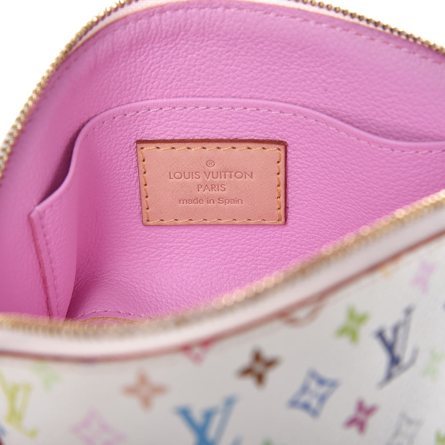 Monogram Multicolor Cosmetic Pouch White Litchi