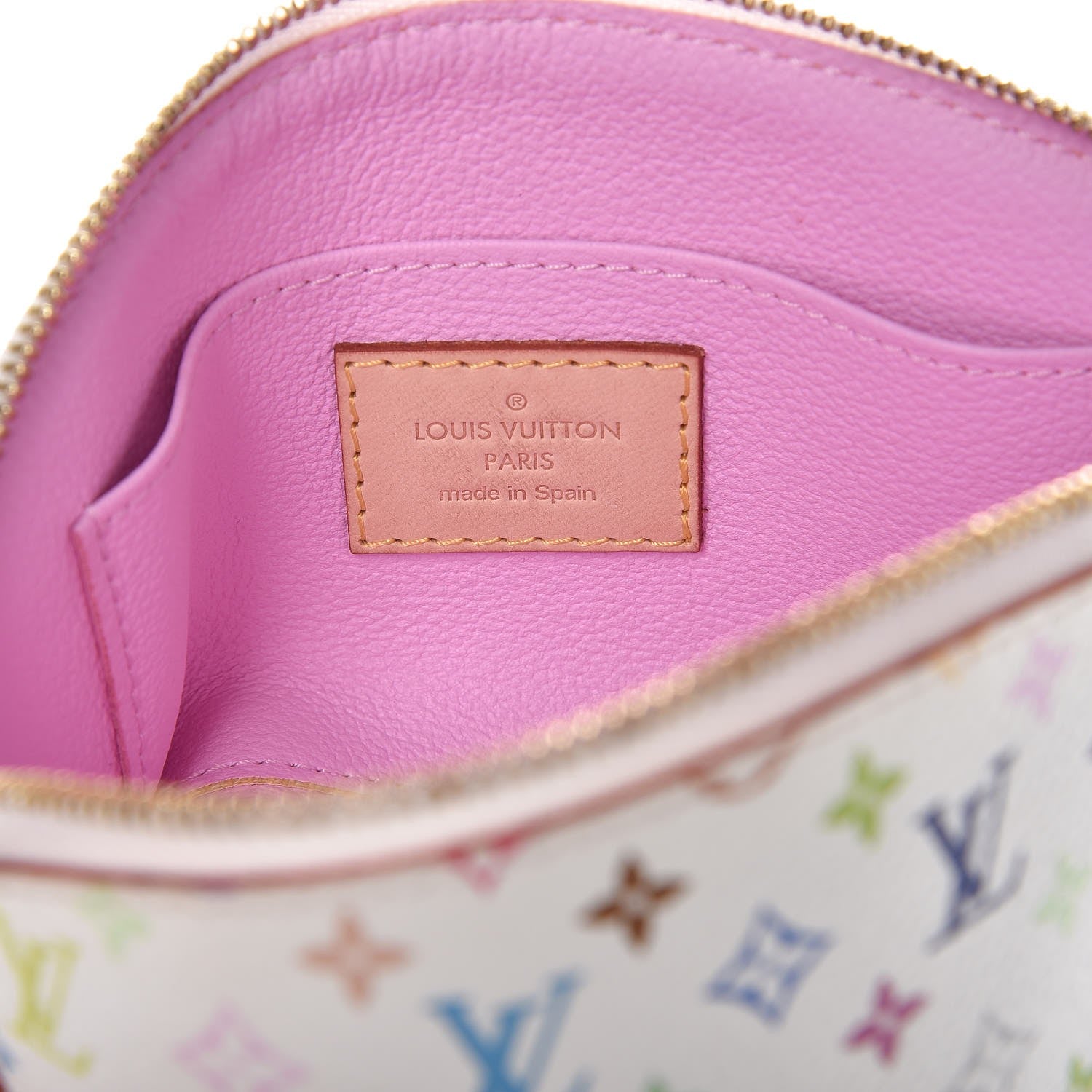 Louis Vuitton Monogram Multicolor Cosmetic Pouch White Litchi 6 of 8