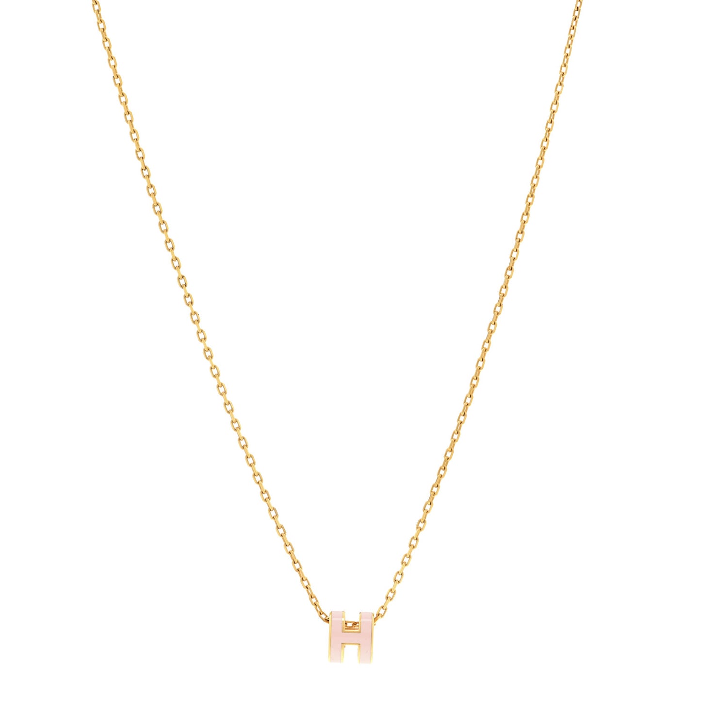Lacquered Rose Gold Mini Pop H Pendant Necklace Rose Dragee