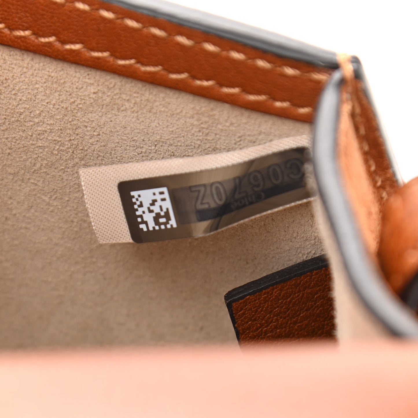 Calfskin Suede Small Nile Bracelet Bag Caramel