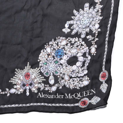 Alexander McQueen Silk Treasure Skeleton Scarf Black 3 of 4