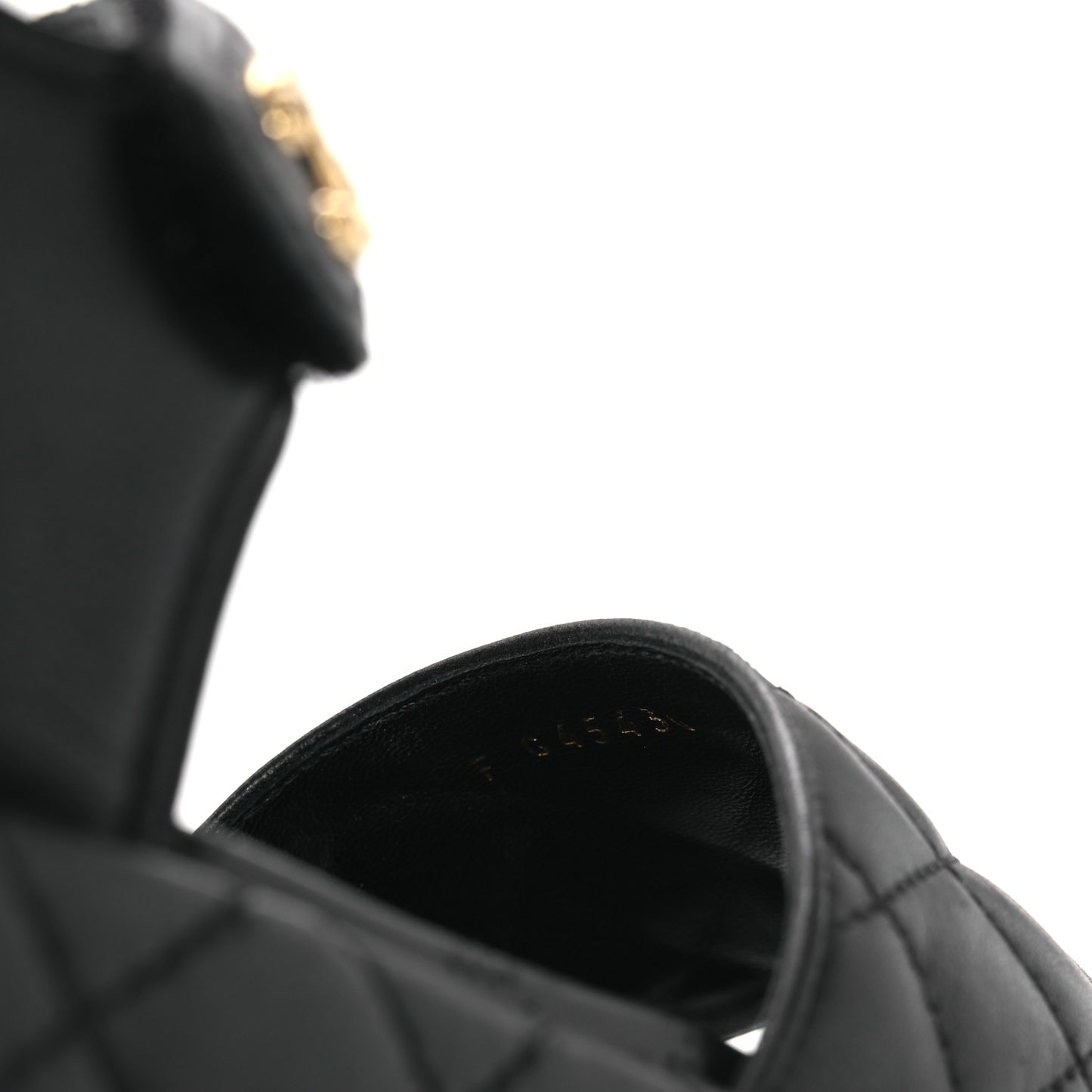 Lambskin Quilted Dad Sandals 39 Black