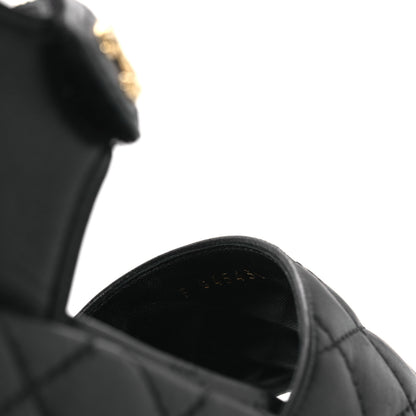 Chanel Lambskin Quilted Dad Sandals 39 Black 10 of 13