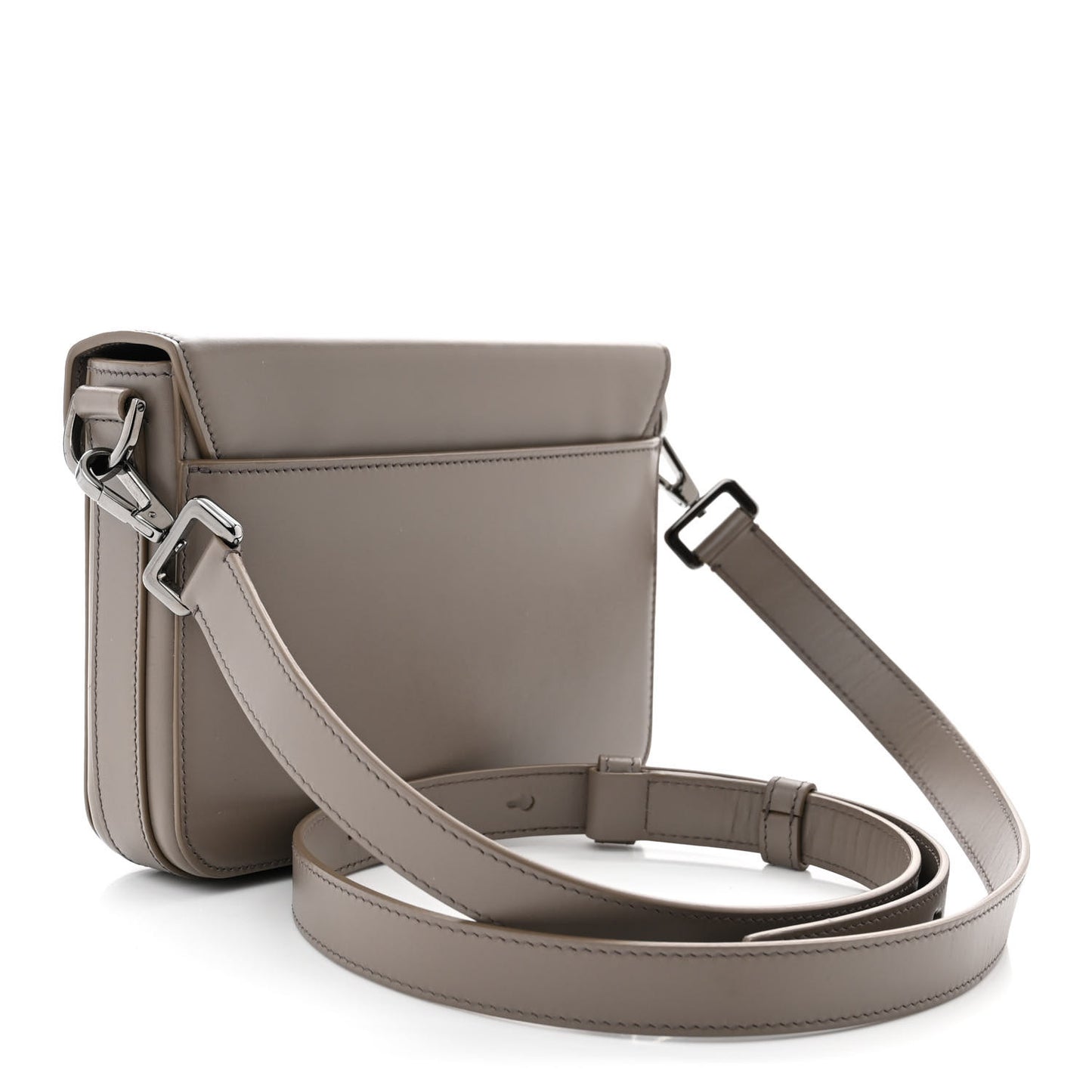 Smooth Calfskin Lock Messenger Bag Beige
