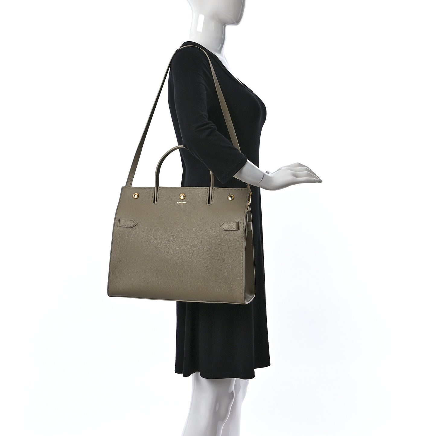 Grainy Calfskin Medium Title Bag Honey