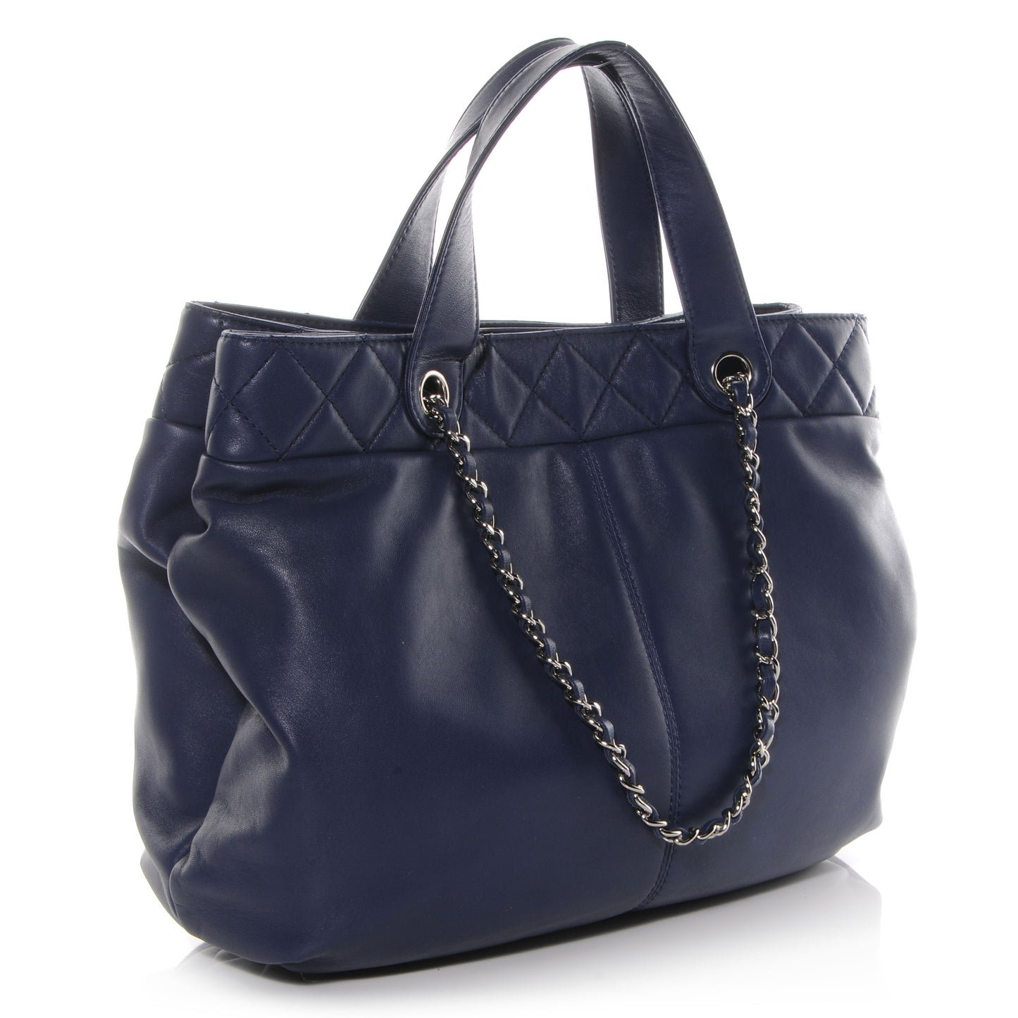 Calfskin Trianon Large Tote Blue