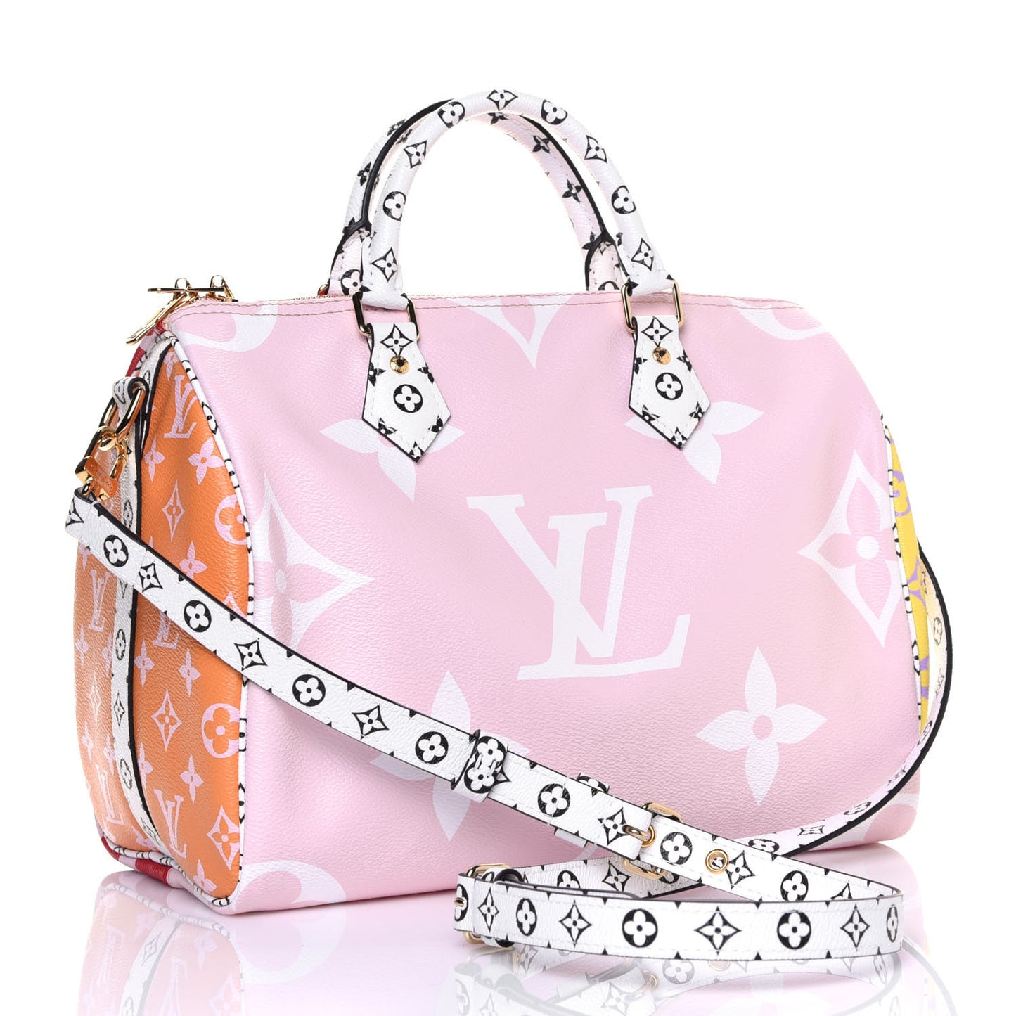 Monogram Giant Speedy Bandouliere 30 Rouge