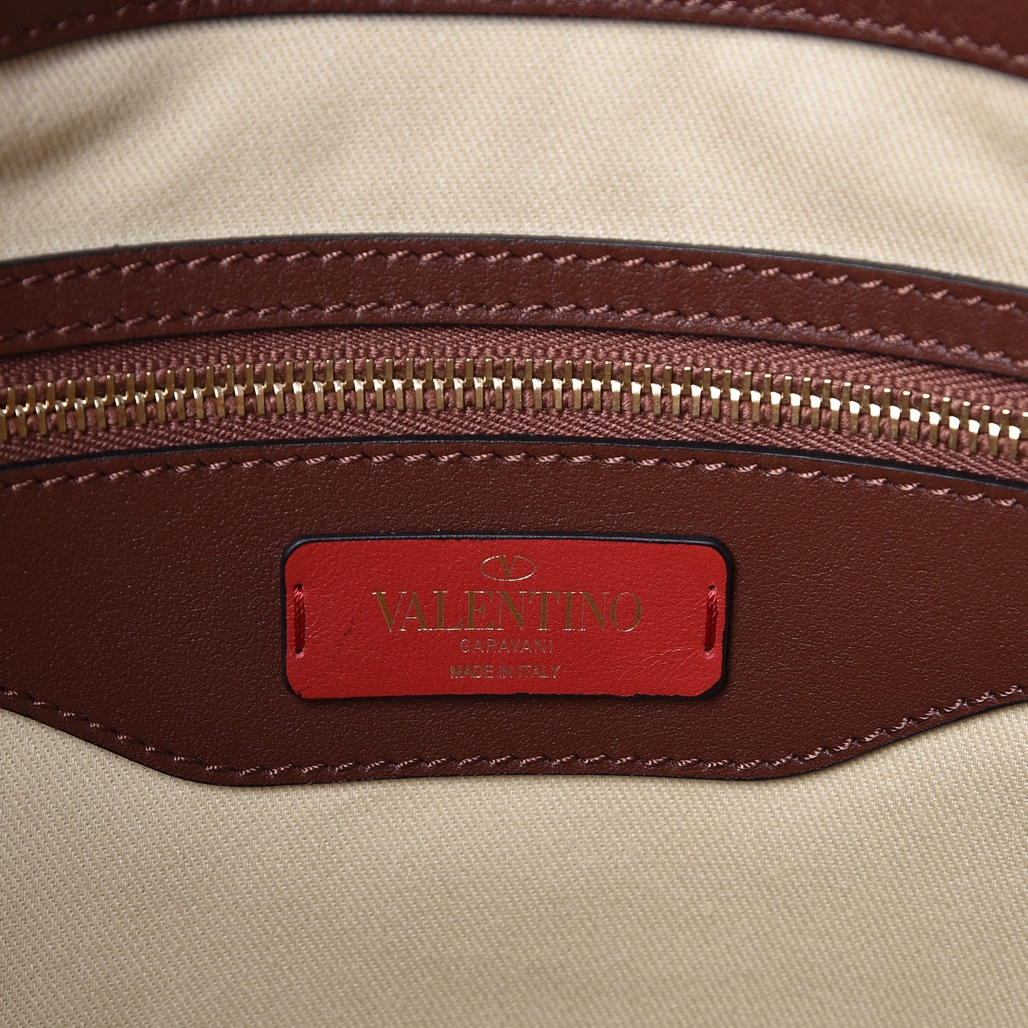 Valentino Garavani Vitello Lovestud Tote Light Brown 6 of 9