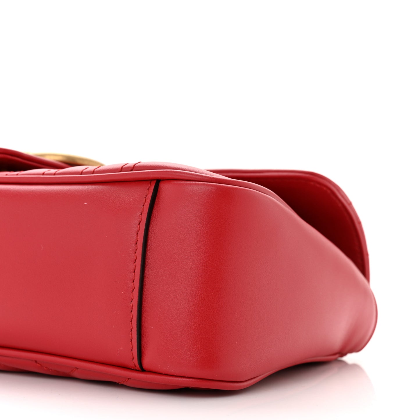 Calfskin Matelasse Small GG Marmont Shoulder Bag Hibiscus Red