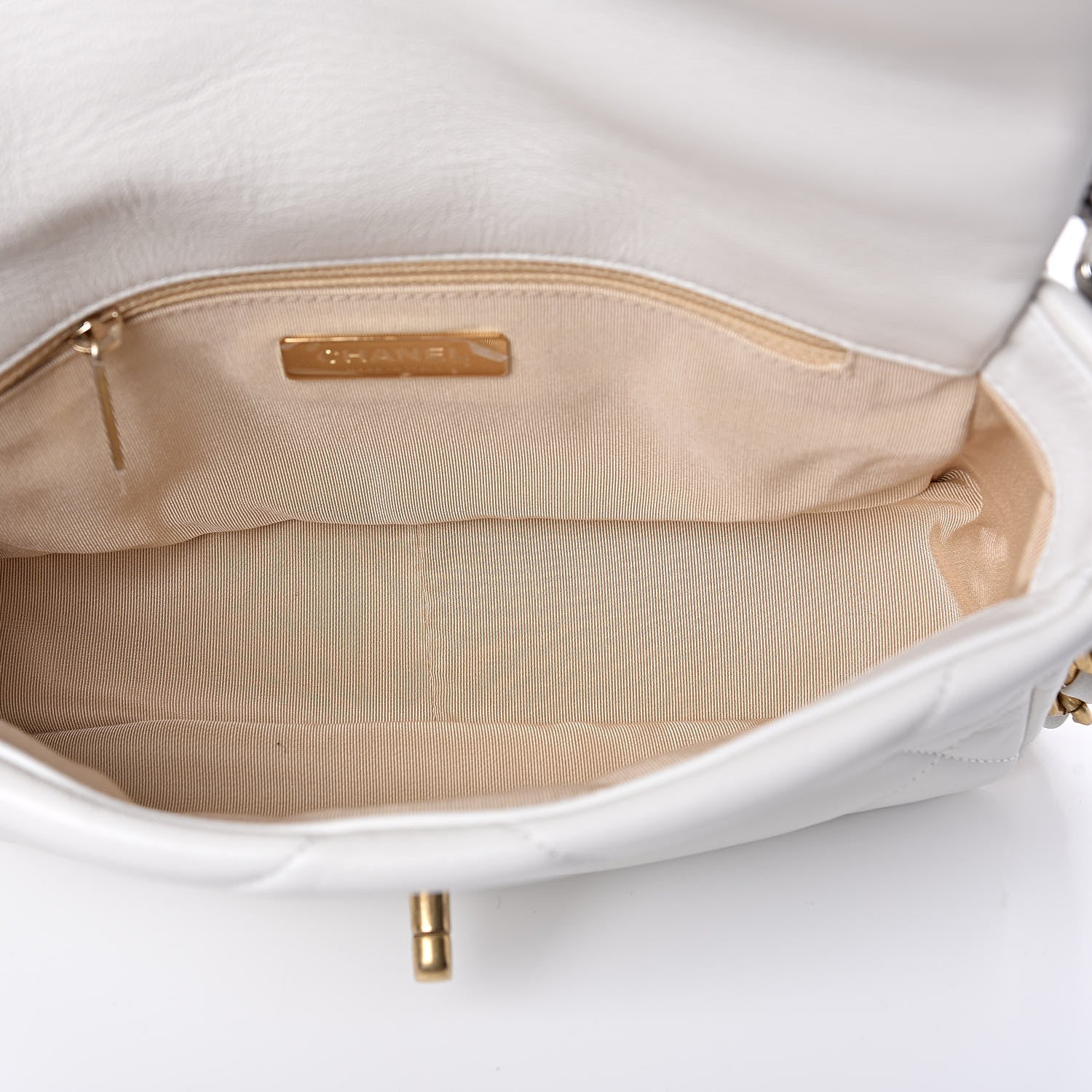 Chanel Lambskin Quilted Medium 19 Flap White 5 of 11
